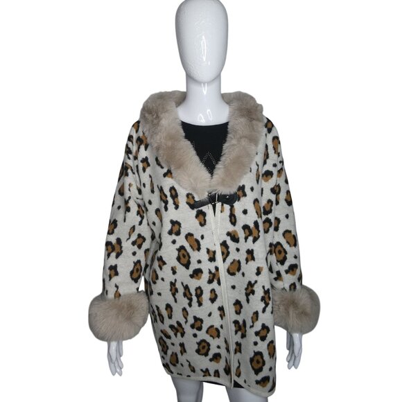 Northern Angel Women's Leopard Print Faux‎ Fur Jacket Size S/M - Picture 2 of 9